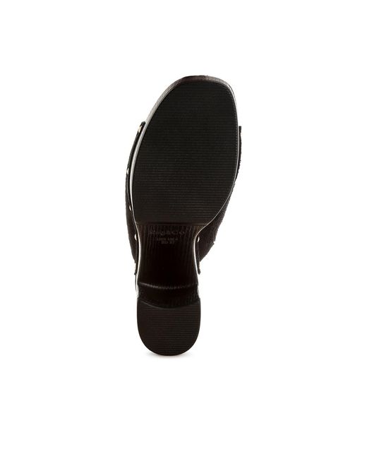 Rag & Co Brown Masaki Soft Suede Leather Wooden Clogs