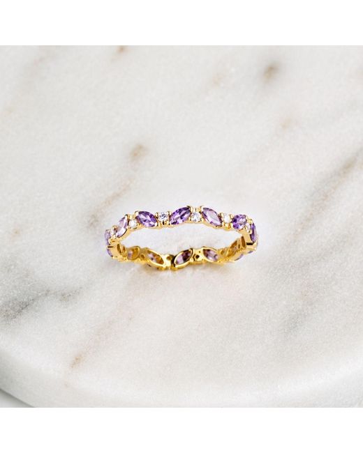 Belinda Jewelz Metallic Amethyst Marquise Birthstone Infinity Ring