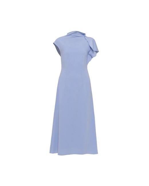 Nissa Blue A-Line Crepe Dress Baby