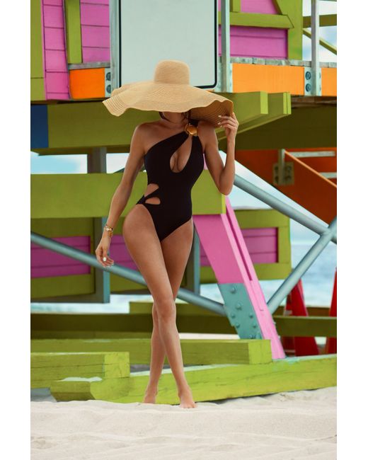Animal Black Seashell Cutout One Piece