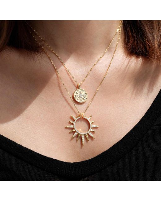 Vanimy Metallic Sunburst Necklace