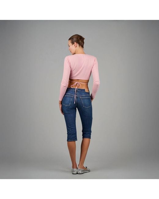 Love and Nostalgia Blue Little Gath Capri Jean
