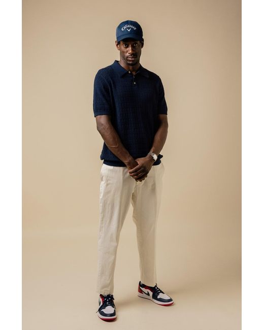FELLA SWIM Blue Lionel Knitted Polo for men