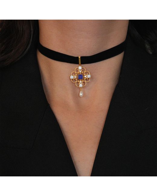 Retro Chic Black Orchid Dream Choker