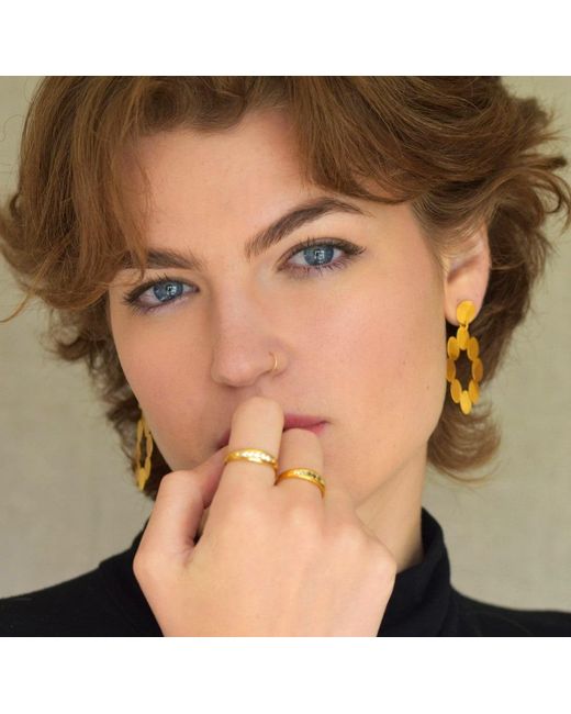 GEM BAZAAR Metallic Sun Disc Earrings