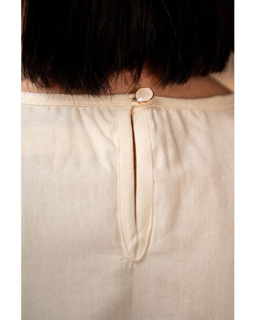Stovaria Green Hand-Stitched Cotton Panel Statement Sleeveless Top