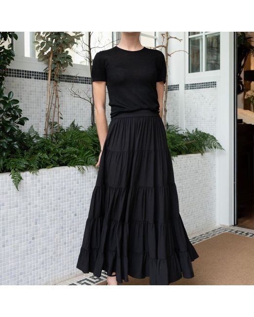 Bel Cashmere Black Colette Silk Skirt