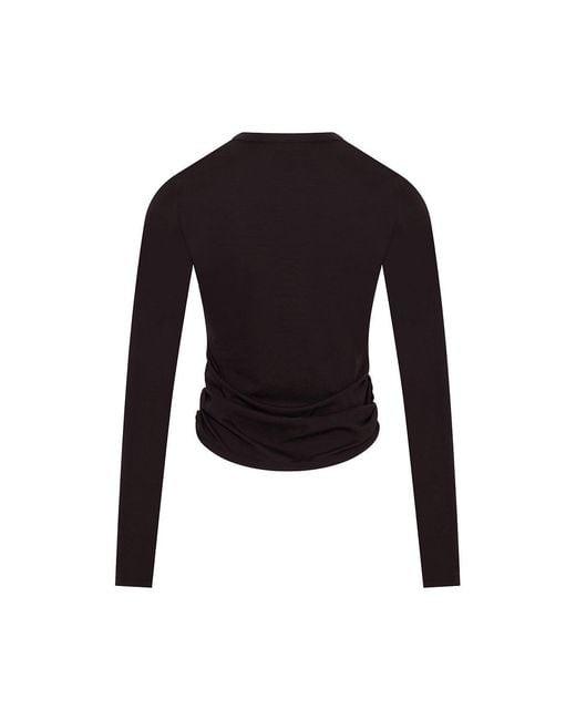 No'design Black Terra Side-Ruched Blouse