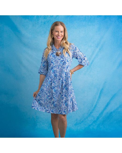Mary Marshmallow Blue Frannie Dress Short