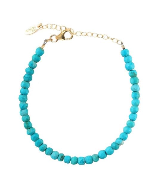 Kris Nations Blue Faceted Gemstone Beaded Bracelet for men
