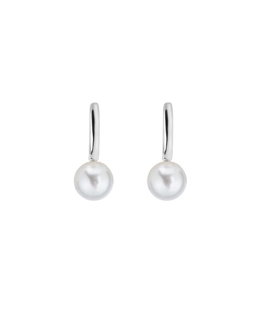 Ora Pearls Metallic Aetis Pearl Hoop Earrings