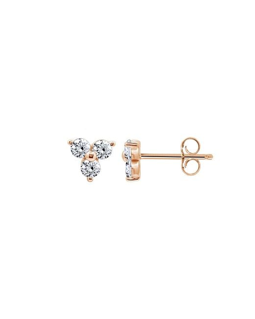 Diamonbliss Metallic Tiny Stud Earrings, Dainty Flower, Rose