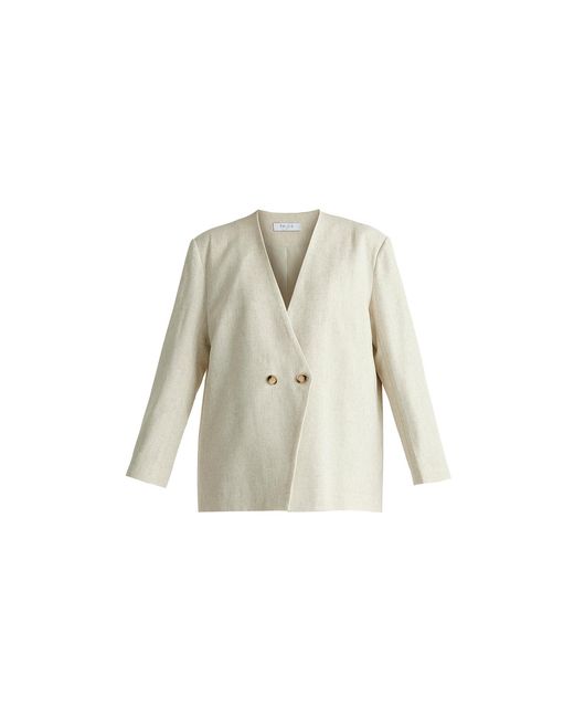 Paisie Natural Neutrals Drop Shoulder Double Breasted Blazer