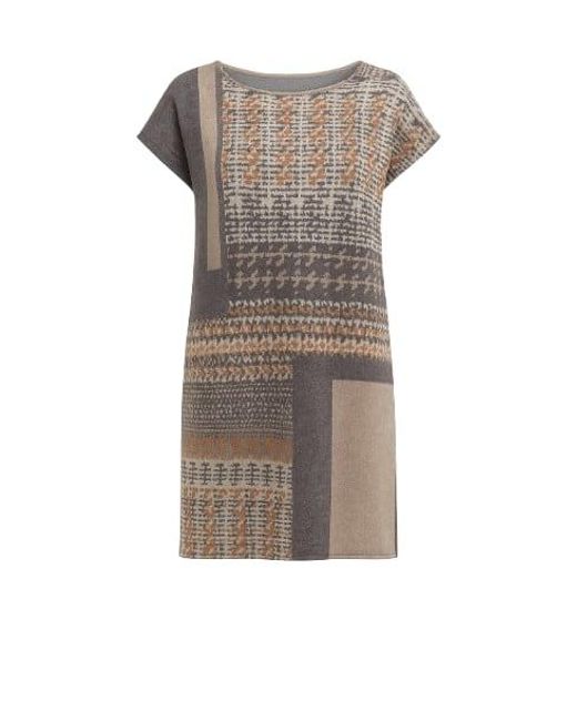 Conquista Brown Patterned Sweater Dress Anthracite