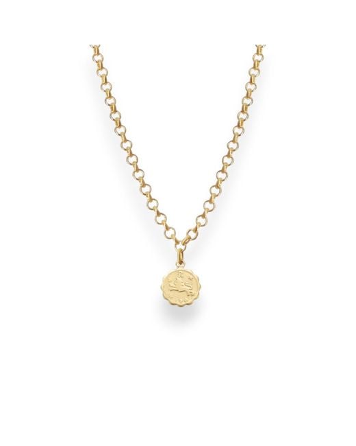 Alexie of Athens Metallic Leo Zodiac Mini Medallion Chain Necklace