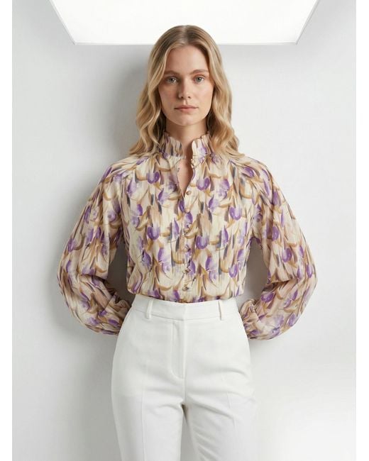 Exquise Multicolor Yesenia High Neck Shirt