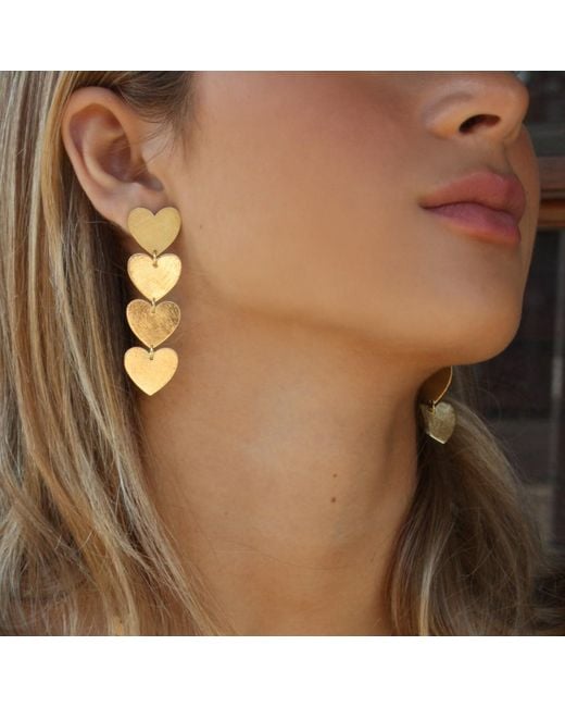 Marcia Moran Metallic Sylvie Heart Earrings
