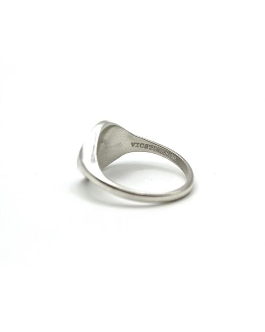VicStoneNYC Fine Jewelry White Long Healthy Life Pattern Signet Ring By Handmade