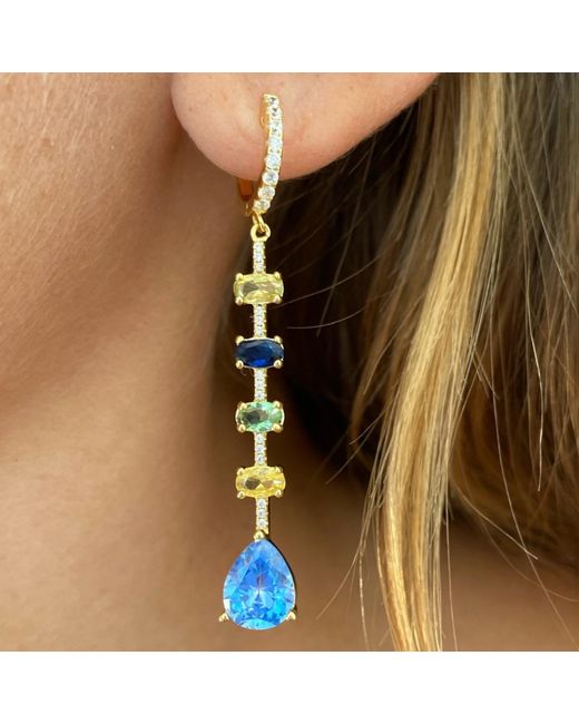 Native Gem Blue jagger Earrings- Azure