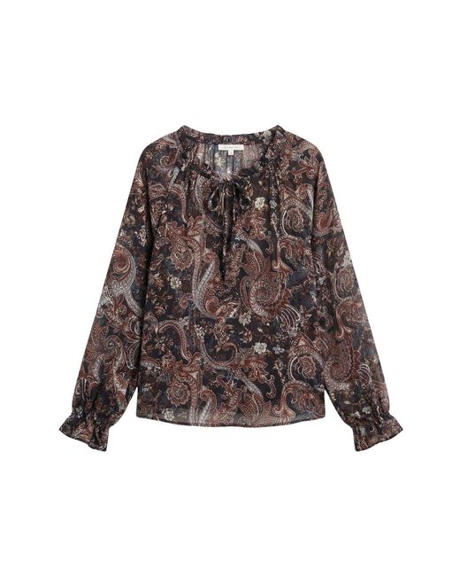 LAtelier London Brown Zaya Paisley Print Blouse