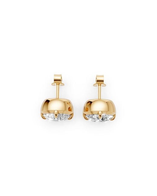Aya Fine Jewelry Metallic 4 Carat Round Lab Grown Diamond Stud Earrings