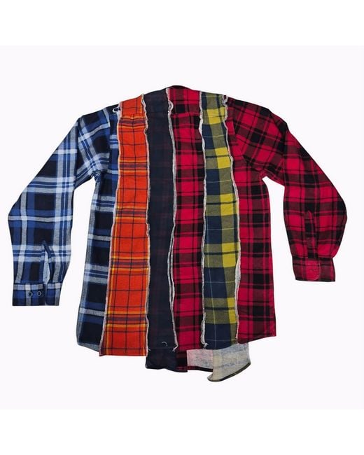 Zasta Studio Blue Deconstructed Flannel Shirt E for men