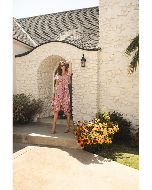 Jennafer Grace Red Lanie Flutter Wrap Dress