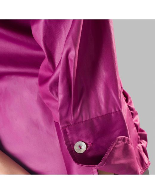 Farinaz Purple Gather Shirt Jacket