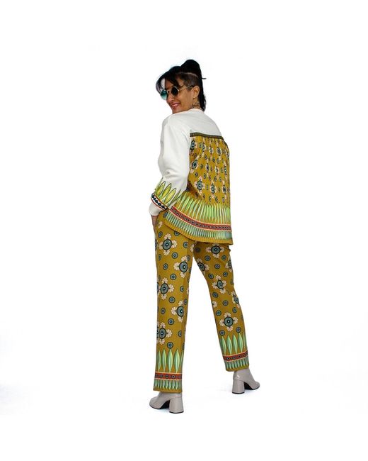 Lalipop Design Blue Off White Sweatshirt With Pleated Back And Embroidery Detail