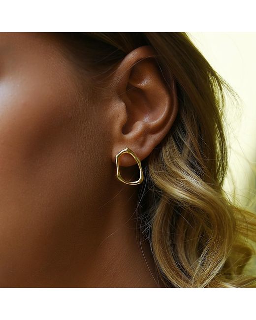 Janus Edinburgh Metallic Plated Sterling Oval Forth Stud Earrings