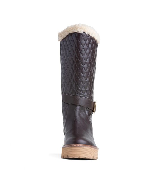 Beautiisoles by Robyn Shreiber Made in Italy Brown Tulsa Leather Lug Sole Winter Boot
