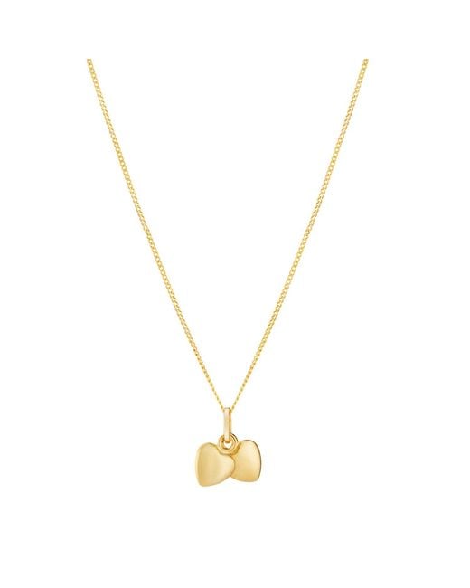Posh Totty Designs Metallic Gold Double Heart Charm Necklace