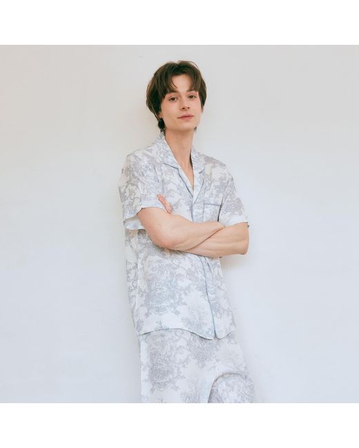 Luna Luz White French Toile Bamboo Rayon Pyjama Set –