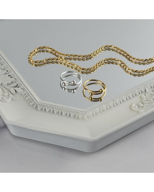 Lutiro White Double Ball Ring