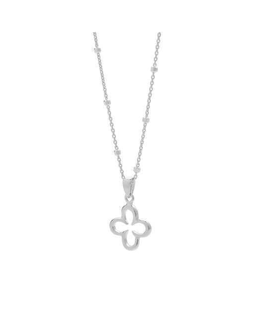 Nellou Jewellery Metallic Clover Necklace Sterling