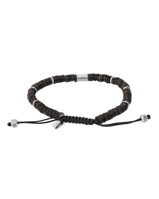 Tateossian Black Thompson Macrame Shell Bracelet for men