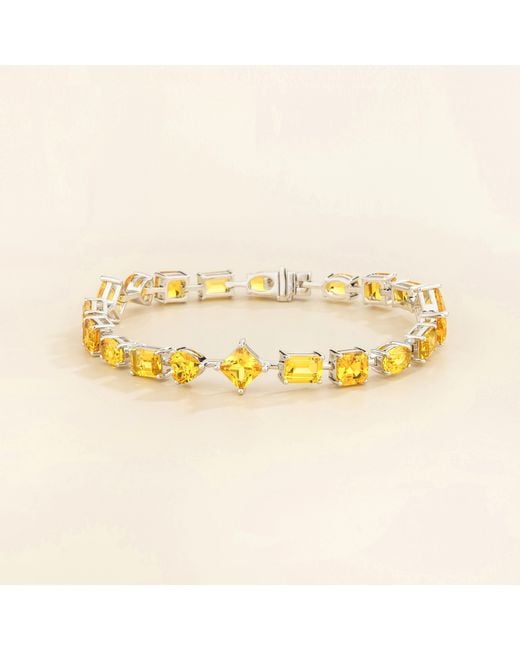Juvetti Metallic Una Tennis Bracelet Set With Sapphire
