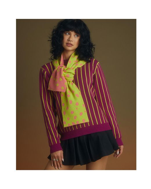 INGMARSON Orange Scattered Dots Wool & Cashmere Scarf