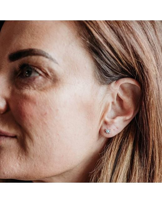 Claire Hill Designs White Opal Star Mini Stud Earrings