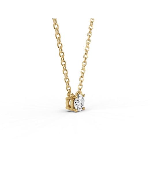 SEREIA OFFICIAL Metallic 14K 0.25 Ct Lab Grown Oval Shape Diamond Pendant