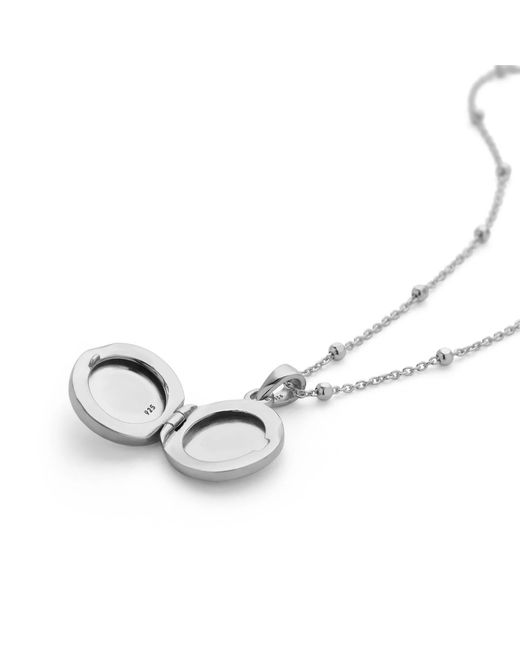 Nellou Jewellery Metallic Aura Round Locket Necklace Sterling