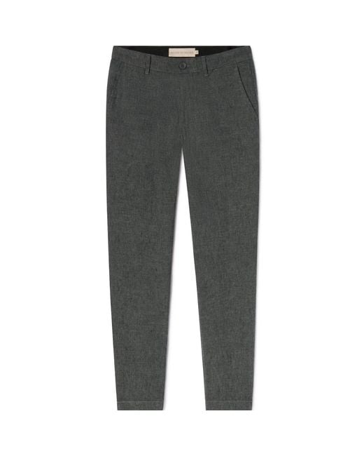 Weston Jon Boucher Gray Havana Comfort Linen Slim Pants for men