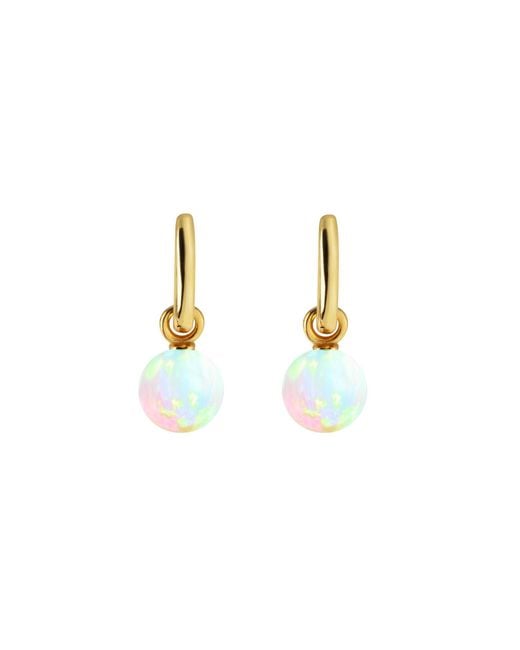 Ora Pearls White Aetia Sea Opal Hoop Earrings