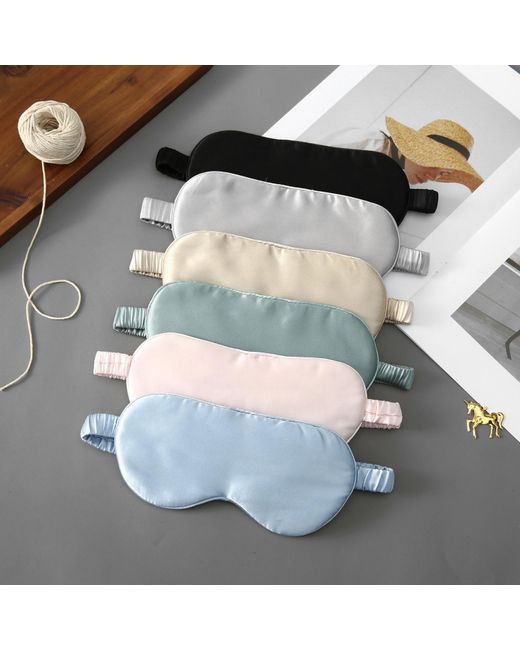 Soft Strokes Silk Blue Pure Mulberry Aviator Style Silk Eye Mask Set Of Two