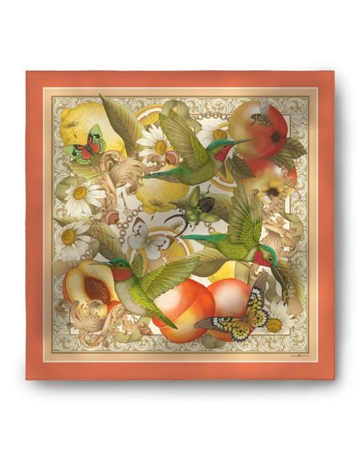Emily Carter Green Neutrals The Botanical Garden Silk Scarf