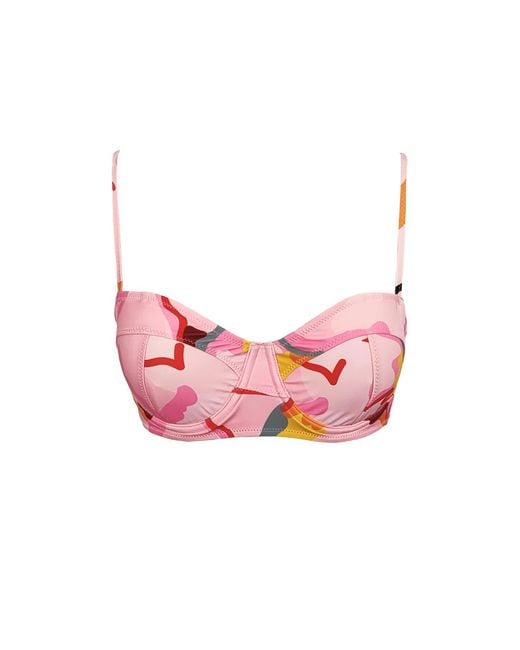 Jessie Zhao New York Pink Aurora Bloom Underwire Bikini Top