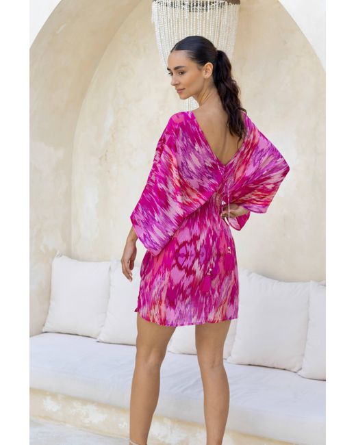 Sophia Alexia Pink Magical Mini Capri Kimono Dress