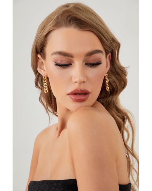 Classicharms Metallic Rhinestone Chain Earrings