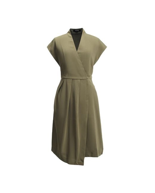 Smart and Joy Green Wrap Effect Dress With Belt