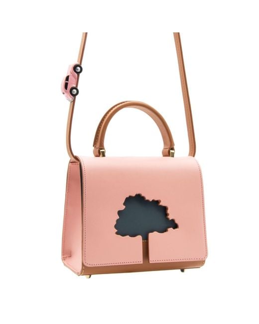 Absurde Pink One Way Small Leather Shoulder Bag